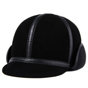 Casual Leather Men’s Winter Sheepskin Velvet Thermal Outdoor Hat