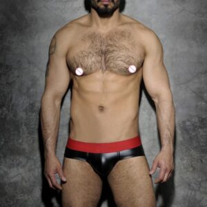 Men’s Elastic Imitation Leather Patent Leather Briefs